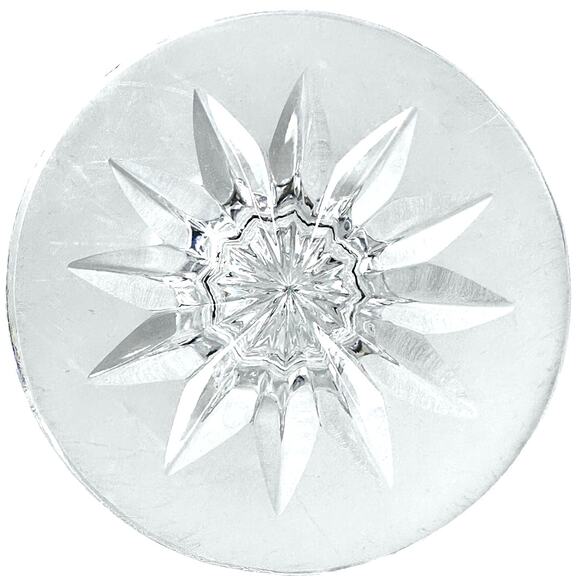 Diamond Point Latticed Clear Frosted Heavy Crystal Candle Cup Hurricane Base - Picture 7 of 7